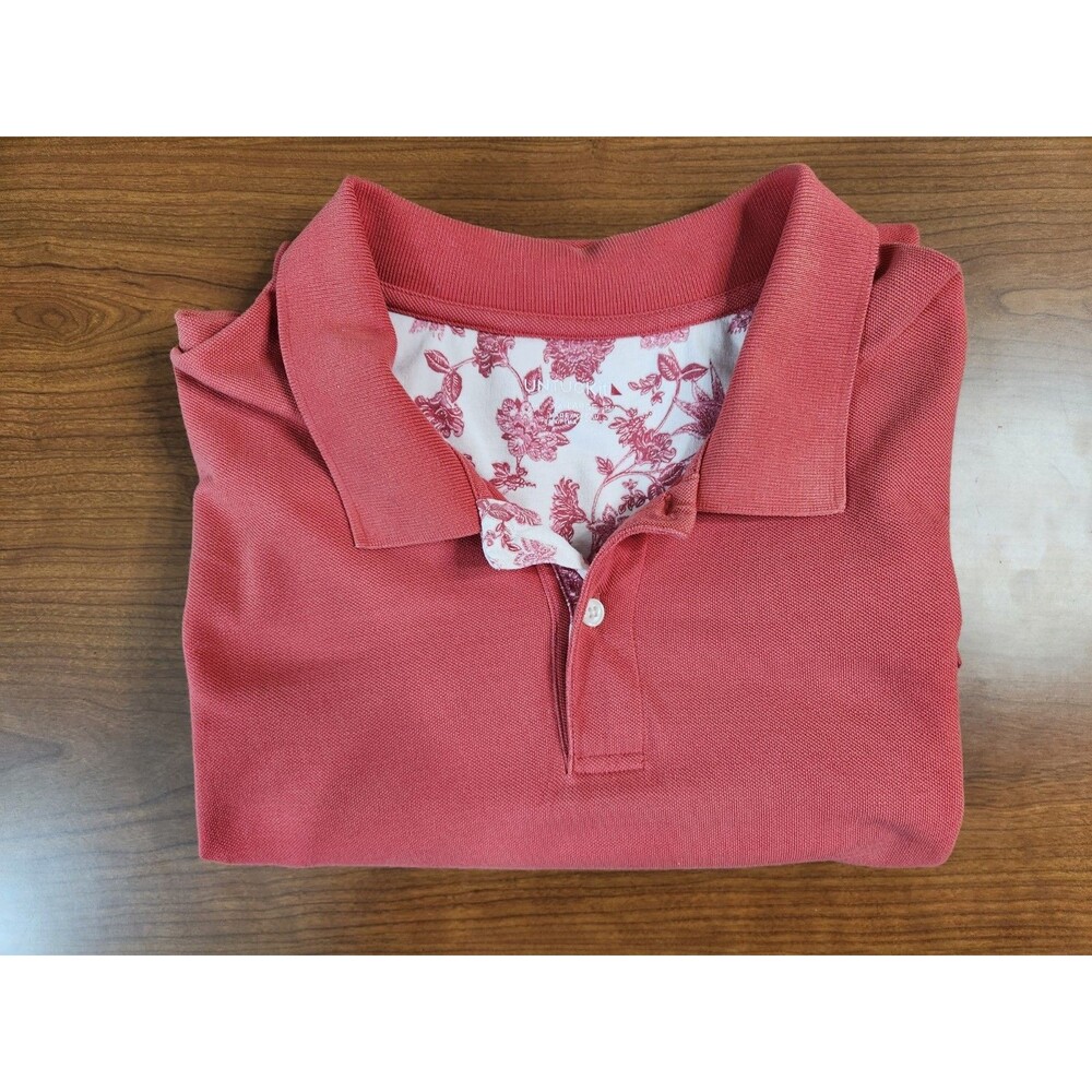 Untuckit Gondola With Contrast Vine Print Polo Red Size XXL